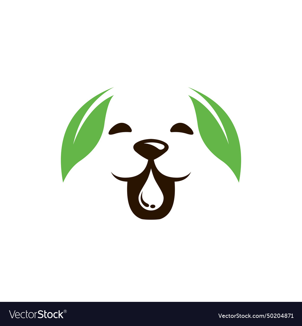 Dog food logo with leaf concept Royalty Free Vector Image