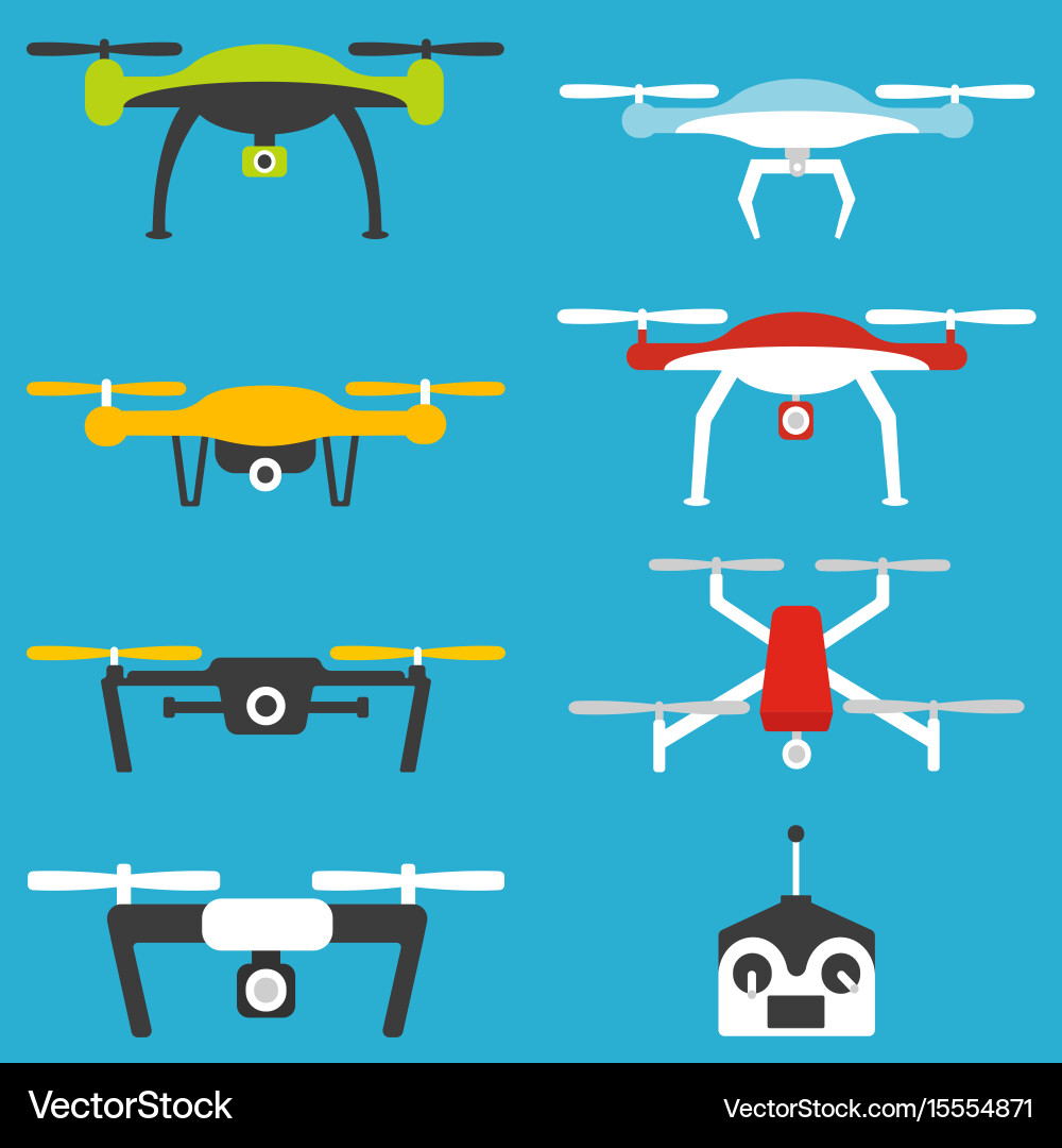 Drones set Royalty Free Vector Image - VectorStock