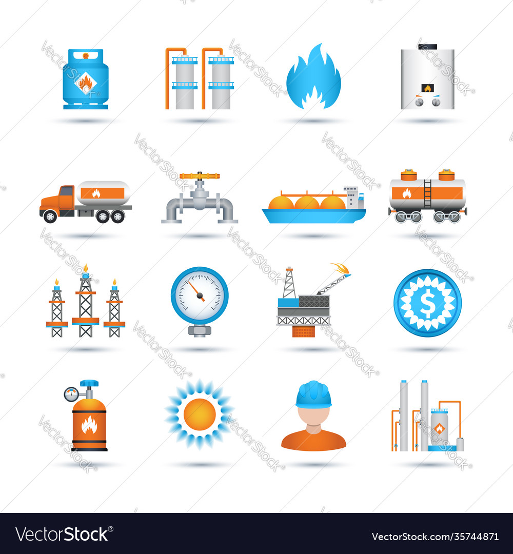 Gas icons set Royalty Free Vector Image - VectorStock