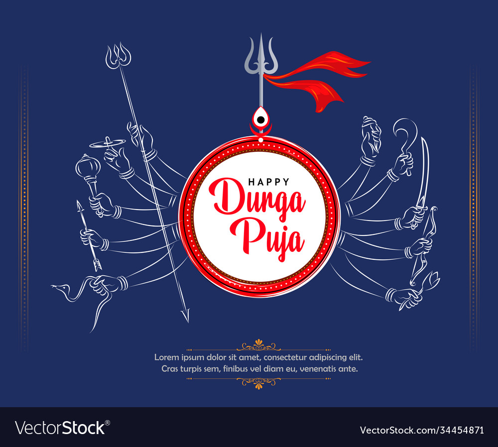 Happy durga puja festival Royalty Free Vector Image