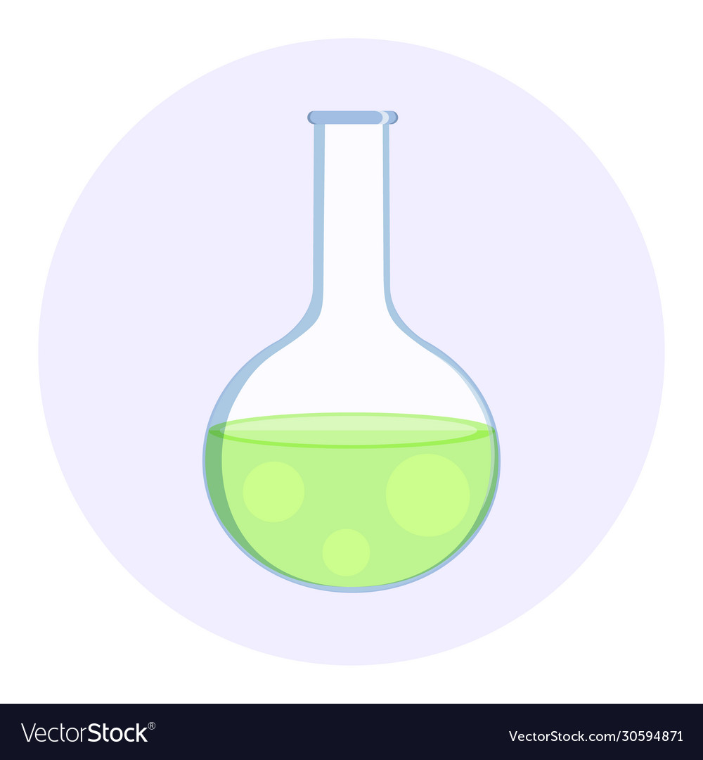 Laboratory flask test tube icon on white Vector Image