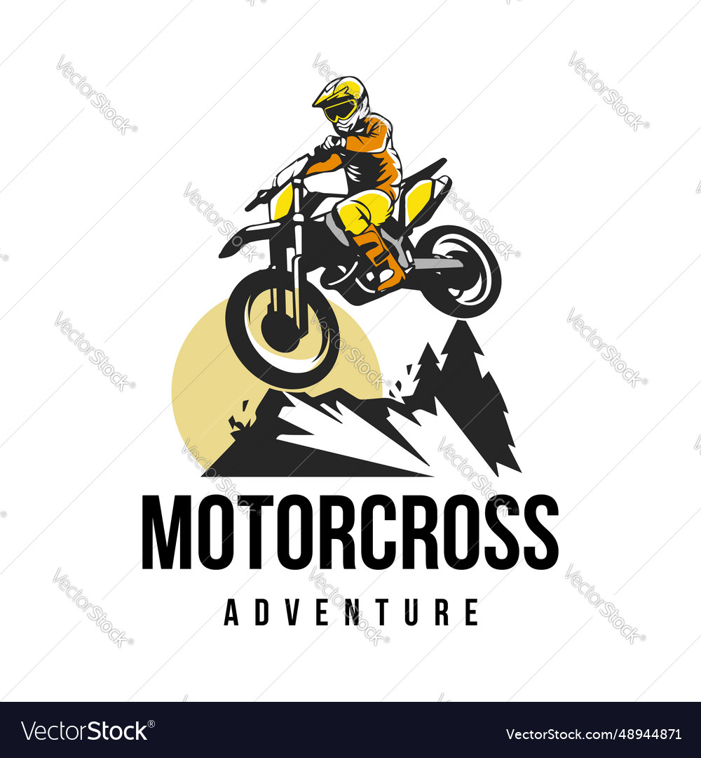 Motorcross logo design template Royalty Free Vector Image