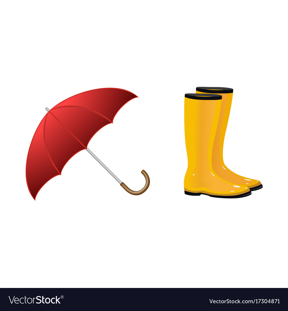 rain boots and umbrella