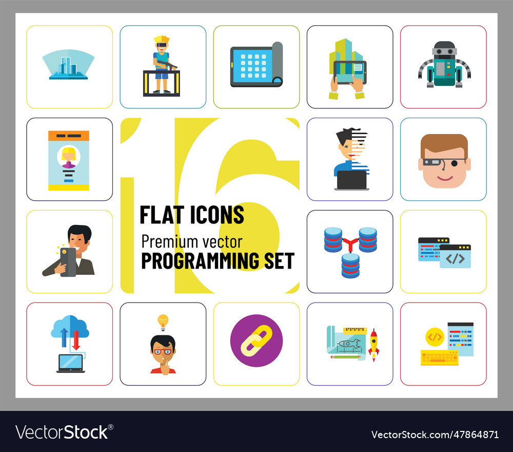 Programming icon set Royalty Free Vector Image