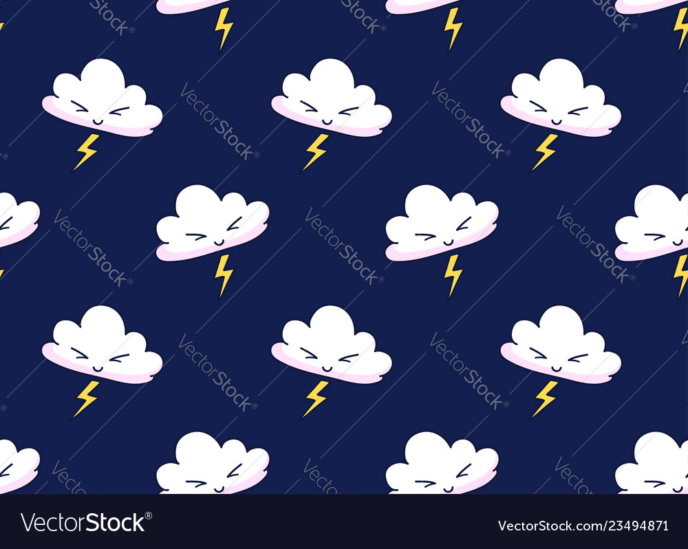 Seamless pattern cartoon clouds