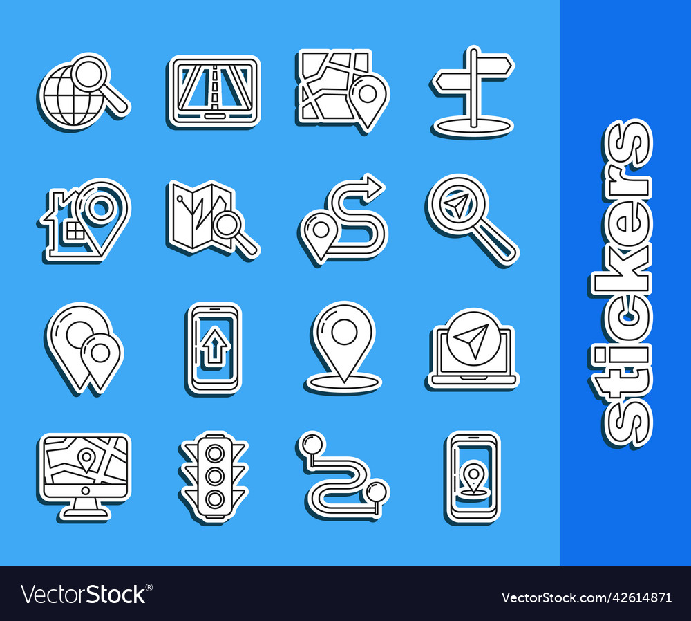 Set line infographic of city map navigation vector image Set line infographic of city map navigation