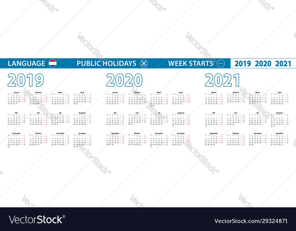 Einfache Kalendervorlage für 2019 2020