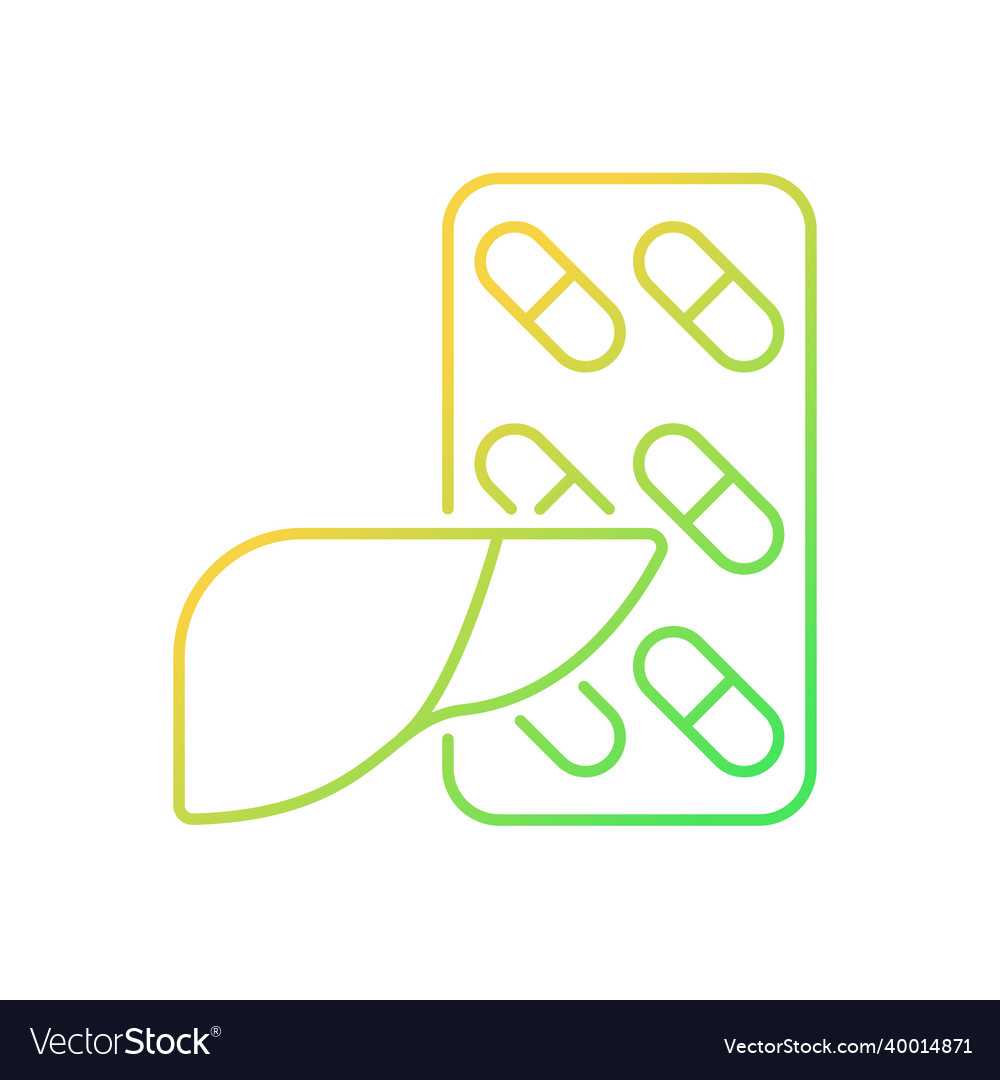 Supplements for liver gradient linear icon vector image Supplements for liver gradient linear icon