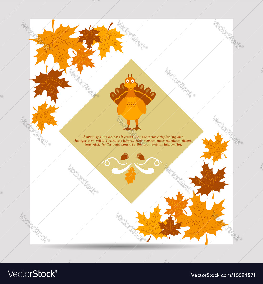 Thanksgiving autumn background with turkey