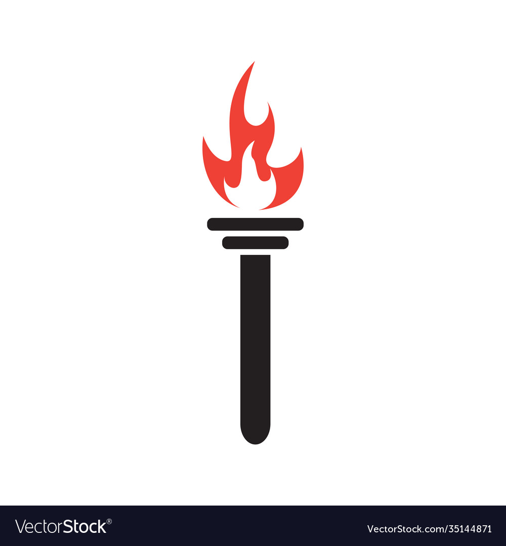 Torch icon design template isolated