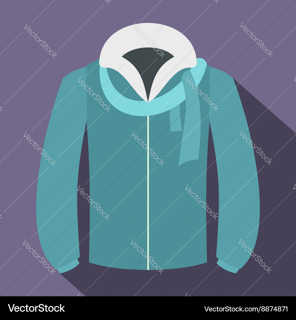 Winter jacket icon flat style Royalty Free Vector Image