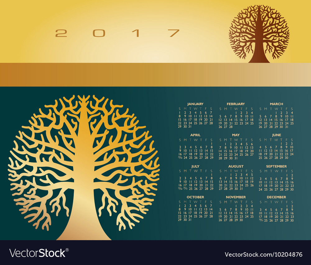 2017 creative round tree calendar