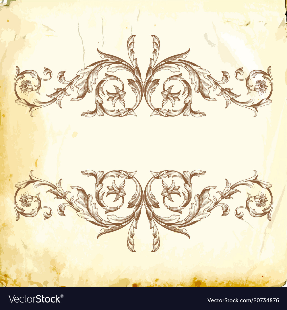 Baroque of vintage elements for design