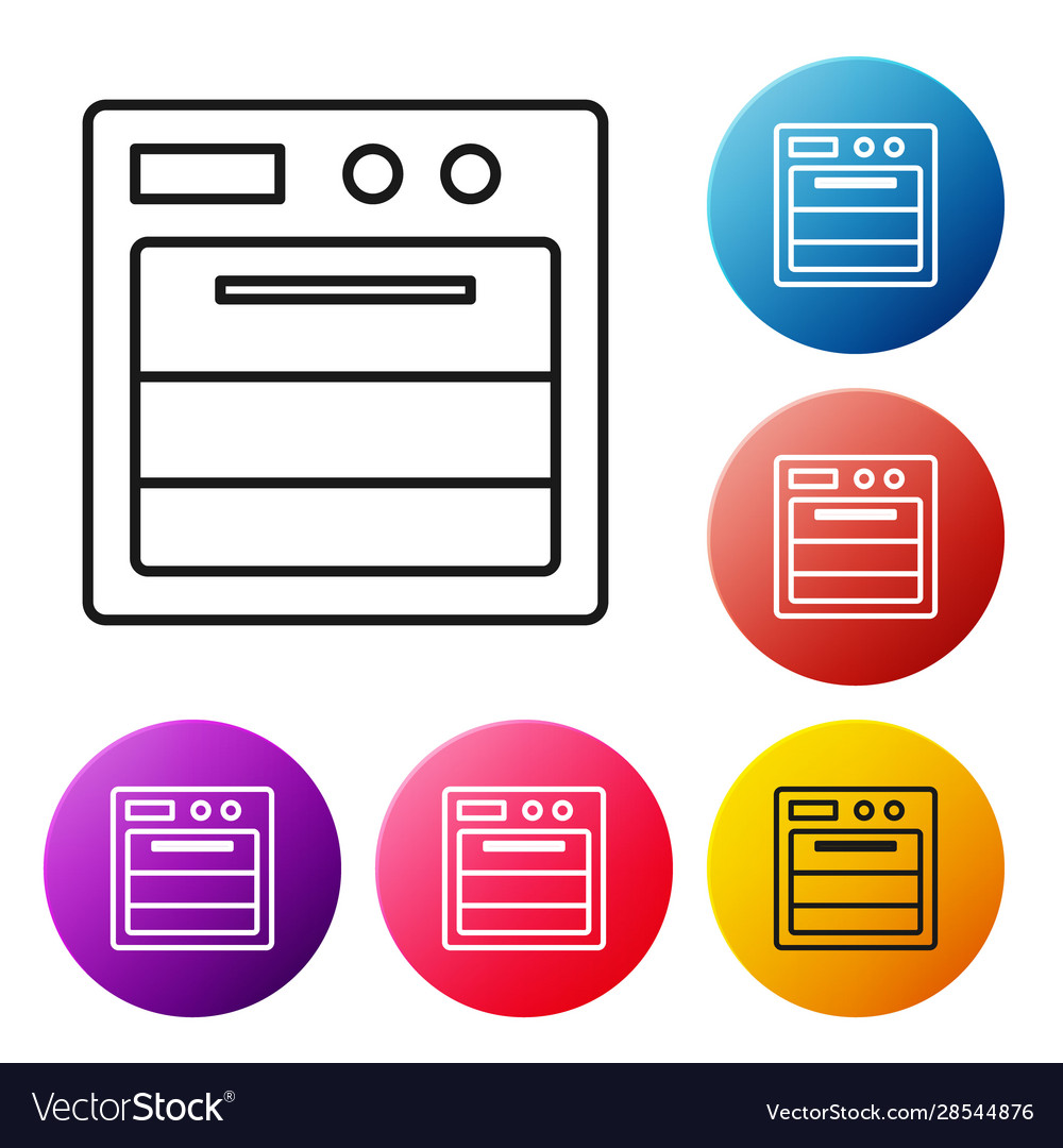 Schwarze Linie Ofen Ikone isoliert auf weißem Hintergrund