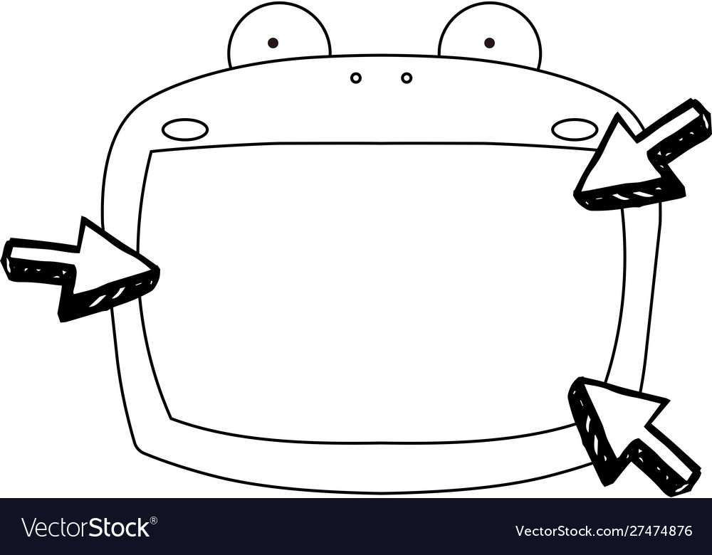 Cute frog whiteboard outline