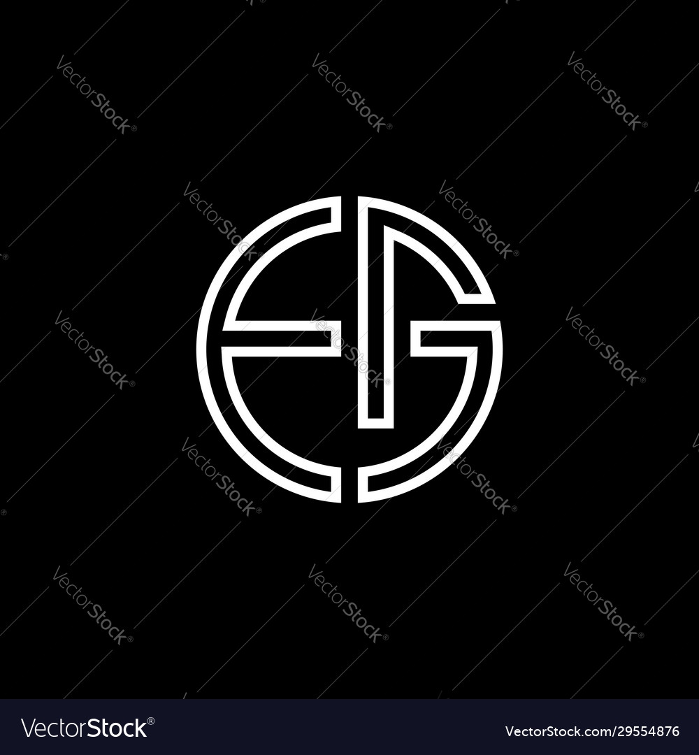 Eg monogram logo circle ribbon style outline