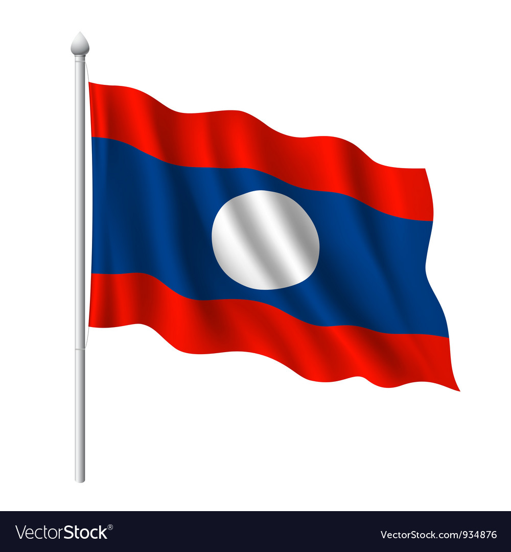 Flag laos Royalty Free Vector Image - VectorStock