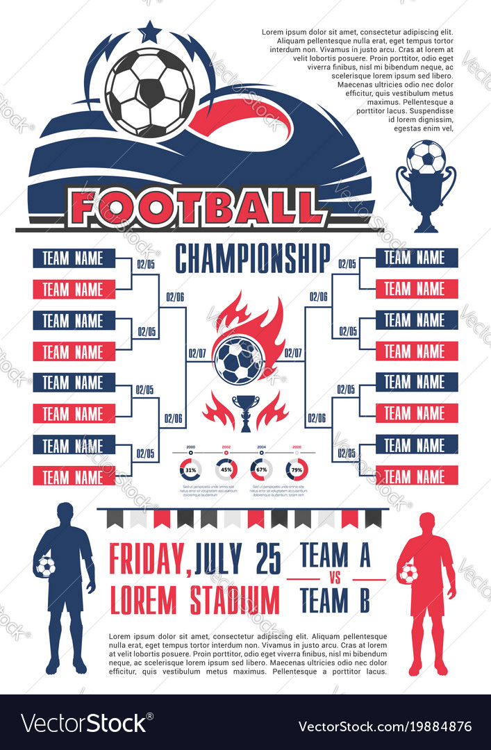 Premium Vector  Flat football championship groups table template