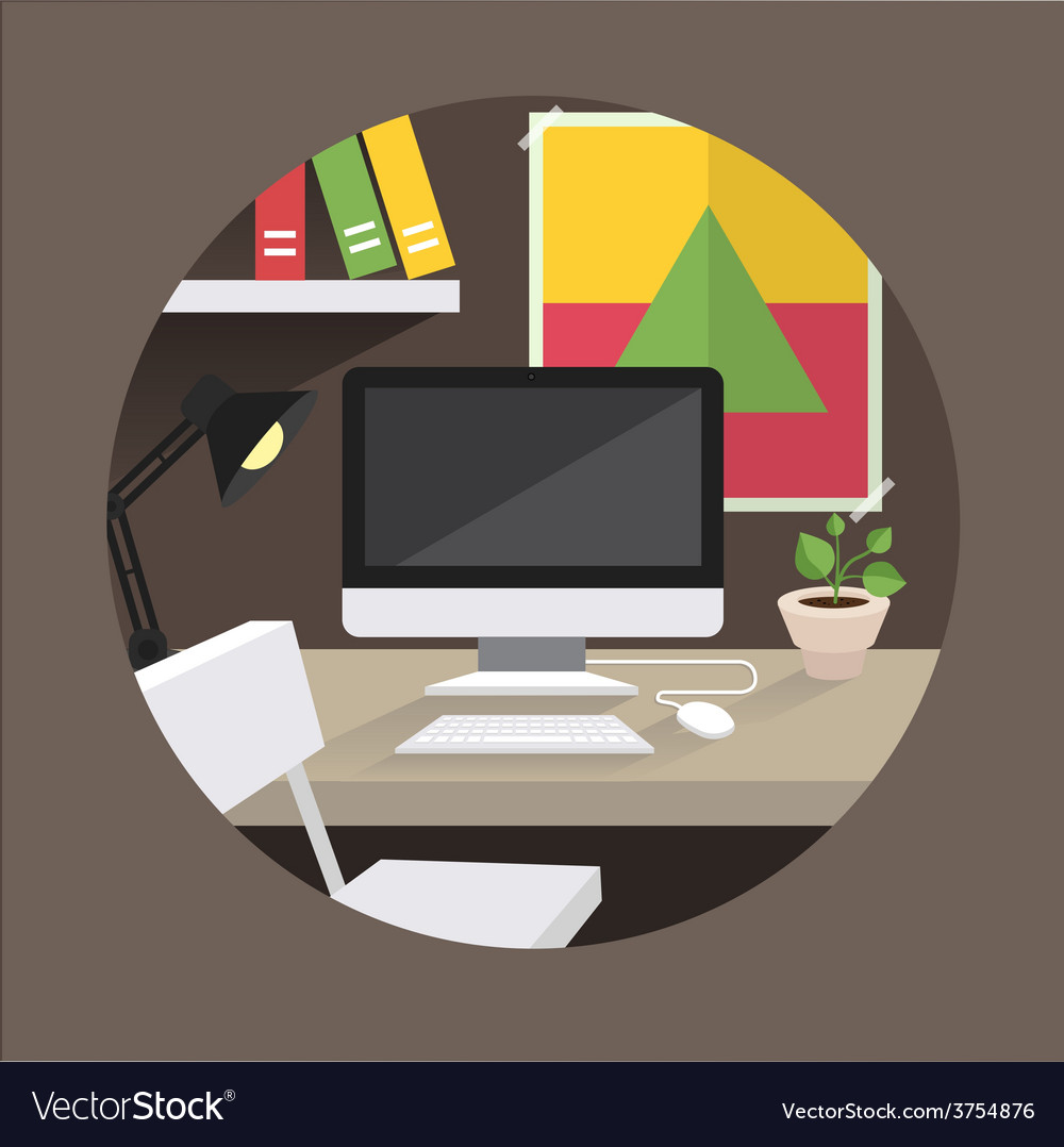 Table office Royalty Free Vector Image - VectorStock