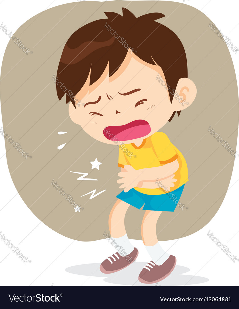 Boy Have Stomach Ache Royalty Free Vector Image