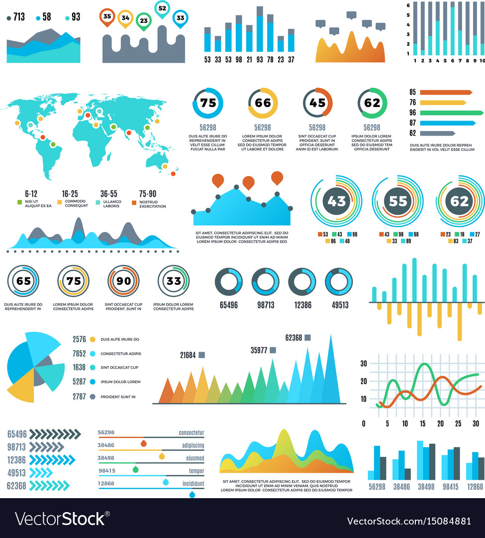 business-demographics-and-statistics-infographic-vector-image