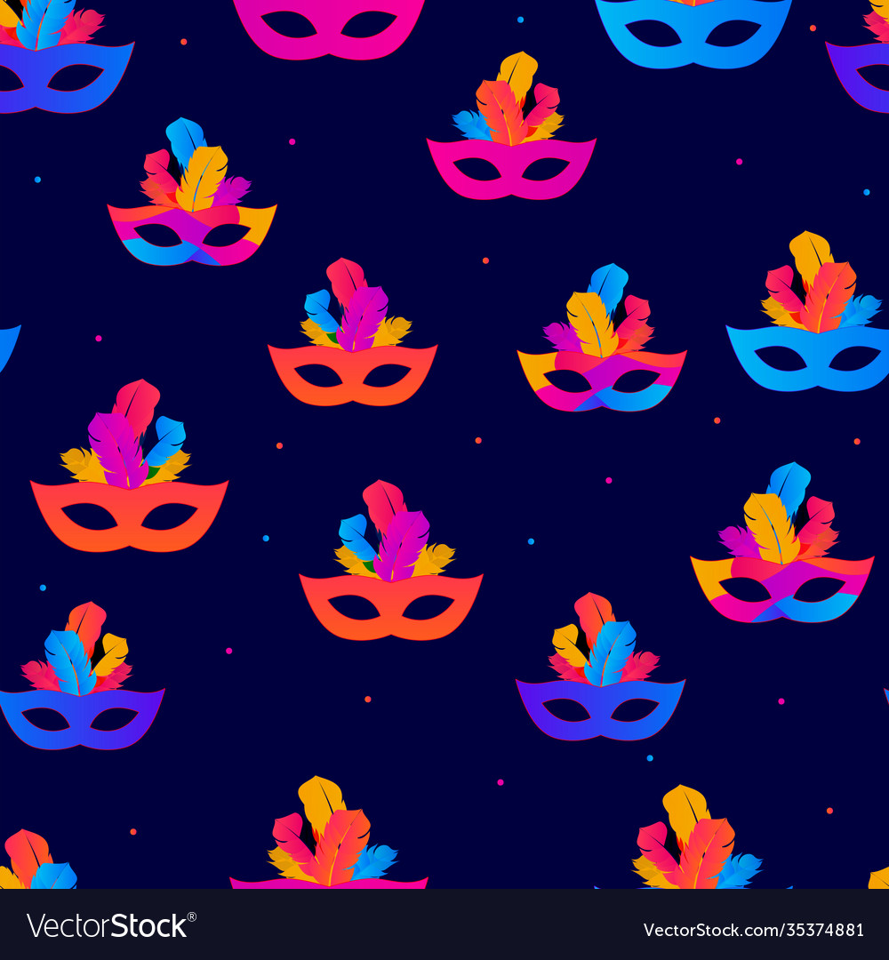 Carnaval seamless pattern backgroundtraditional Vector Image