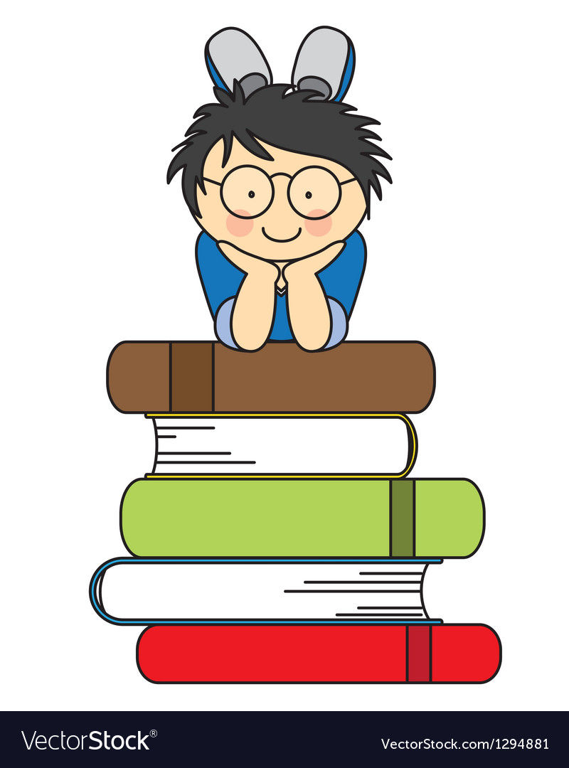 Child with Stack of Books