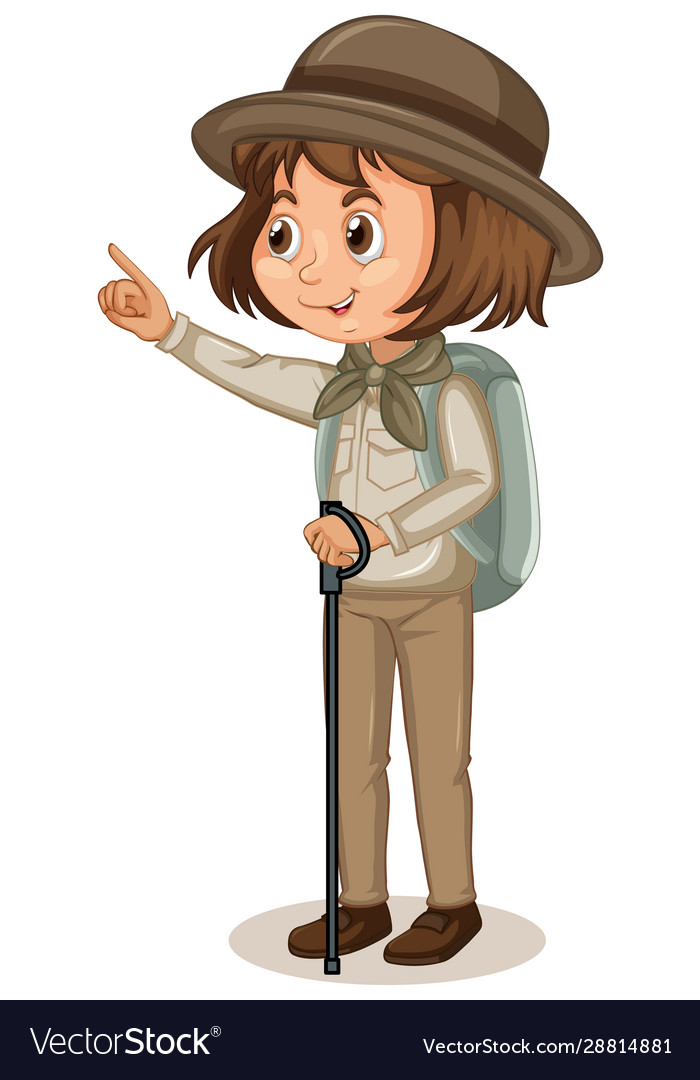 Girl in scout uniform on isolated background Vector Image