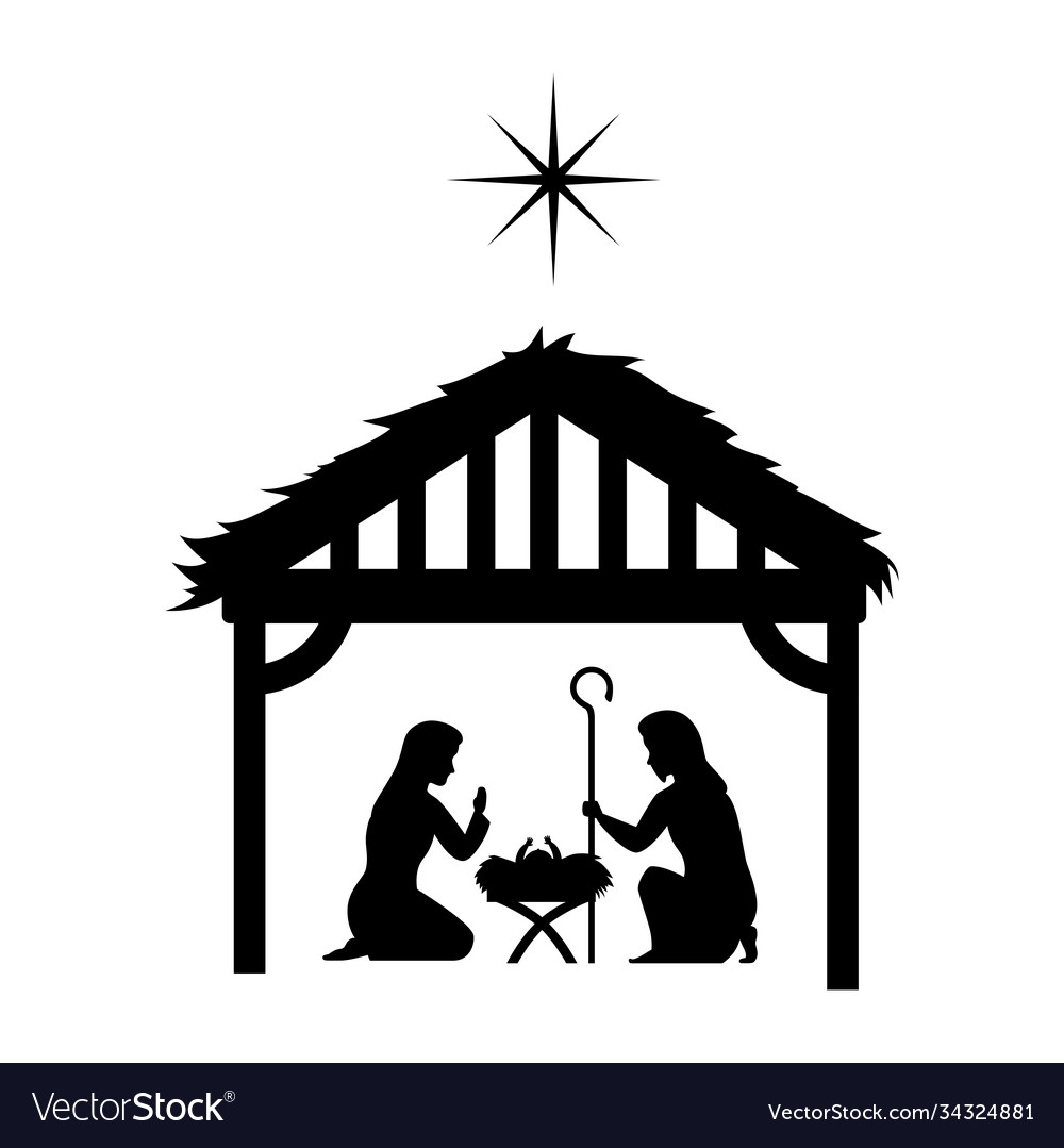 Merry christmas mary joseph and baby jesus under