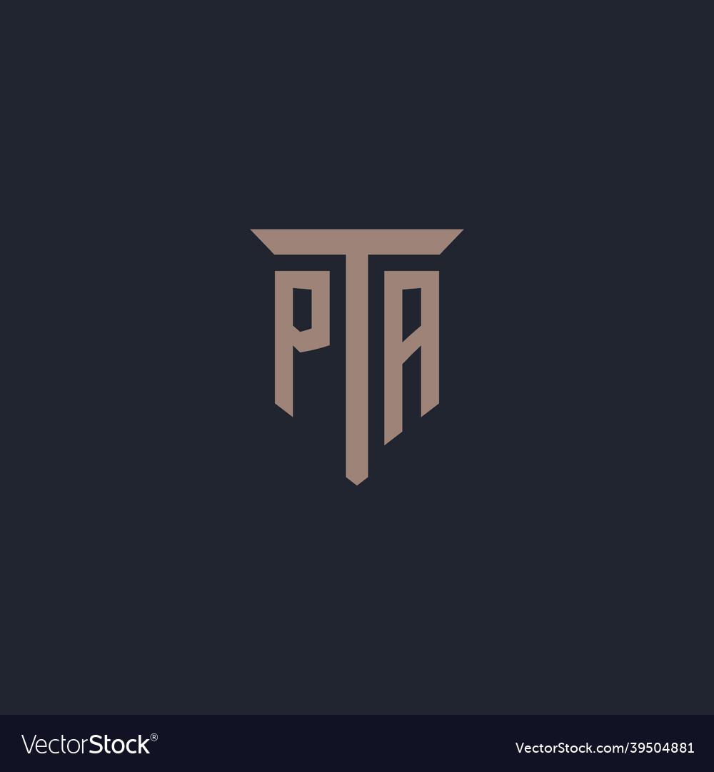 Pa initial logo monogram with pillar icon design