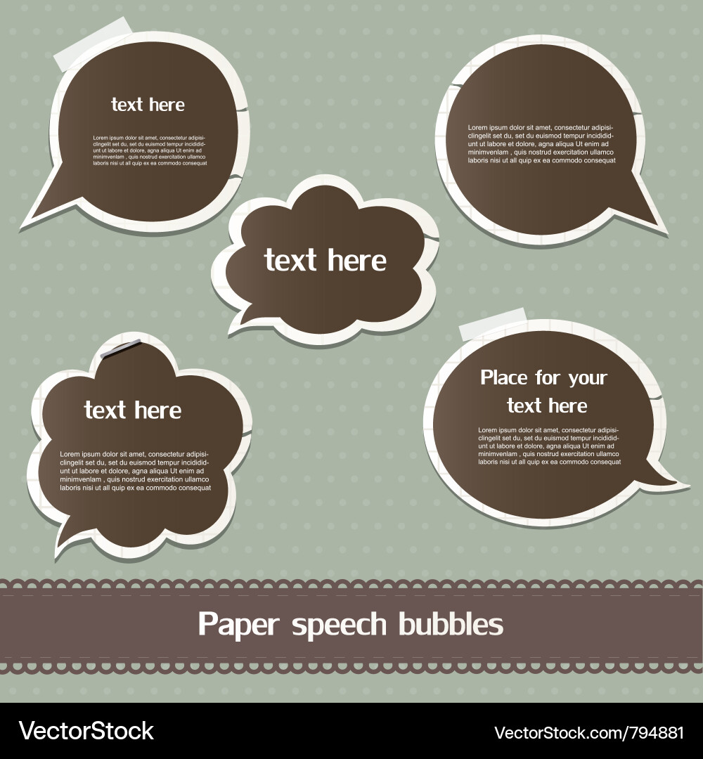 Paper speech bubbles Royalty Free Vector Image