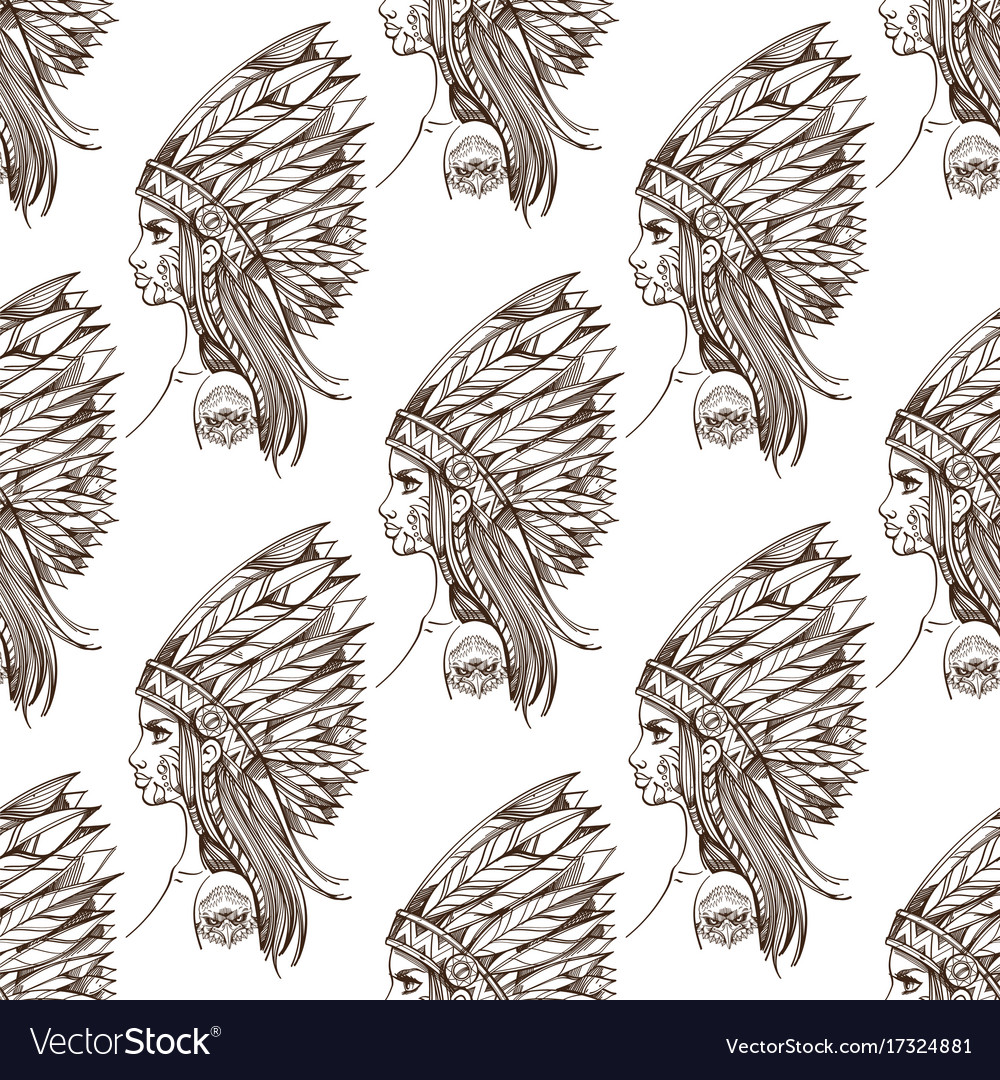 Seamless pattern from outline drawings Royalty Free Vector