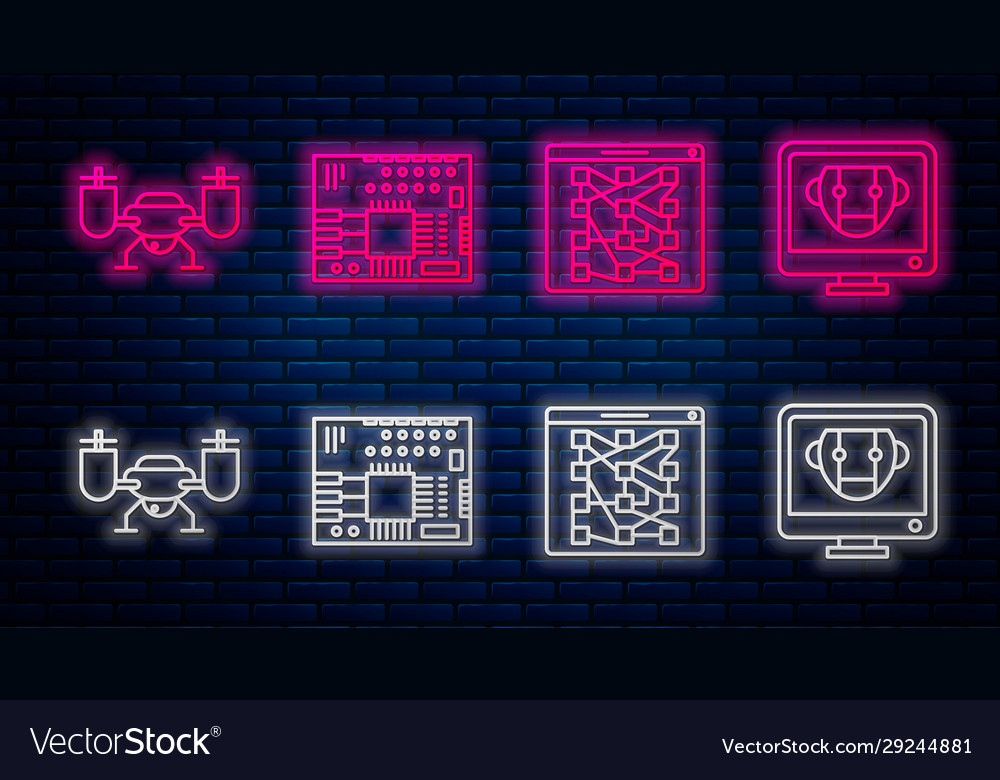 Set line printed circuit board pcb global vector image Set line printed circuit board pcb global