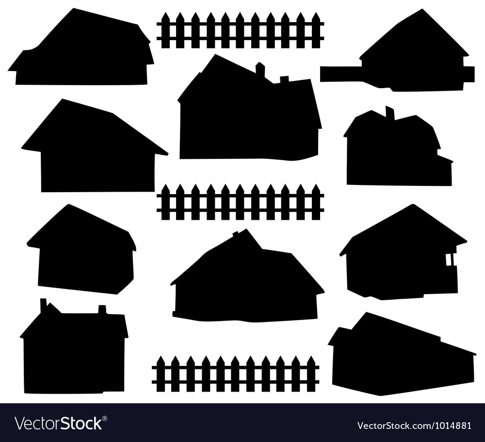 Silhouette house Royalty Free Vector Image - VectorStock