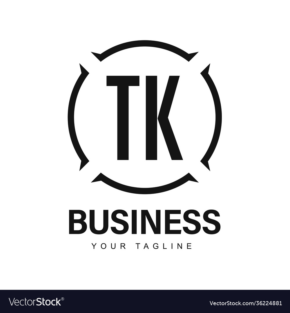 Tk initial a logo design with abstract style vector image Tk initial a logo design with abstract style