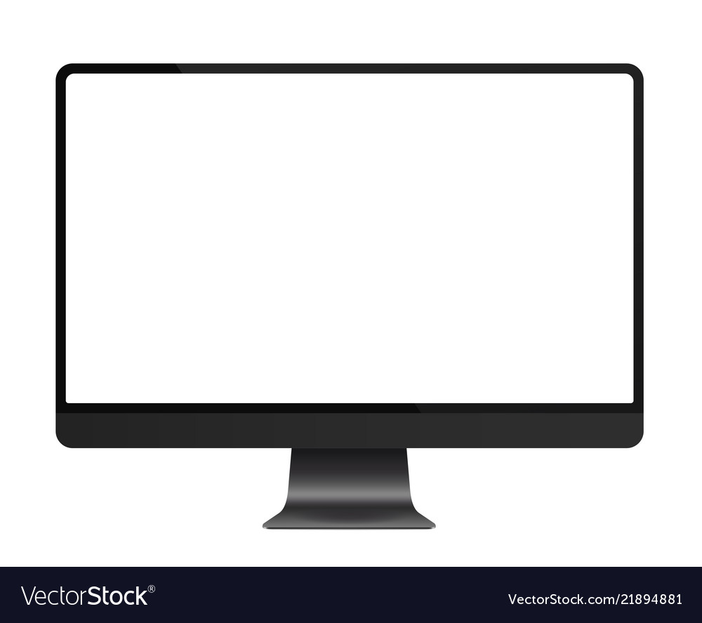 Trendy Realistic Thin Frame Monitor Mock Up With Vector Image