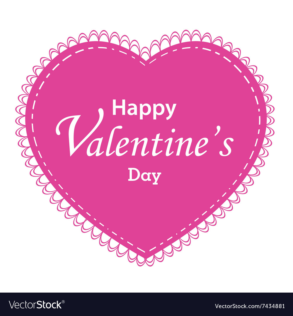 Valentines day and pink heart isolated on white