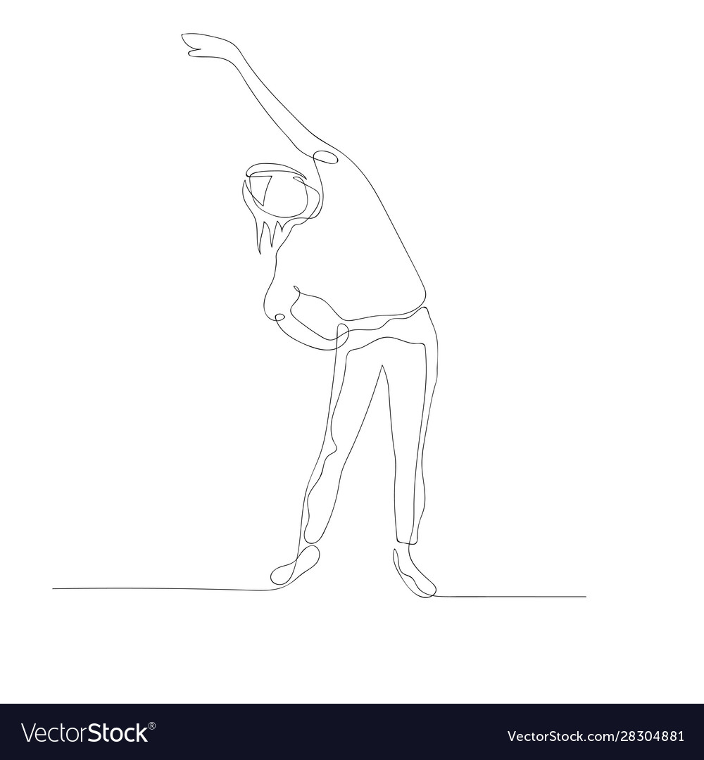 Woman Stretching - Single Line Art