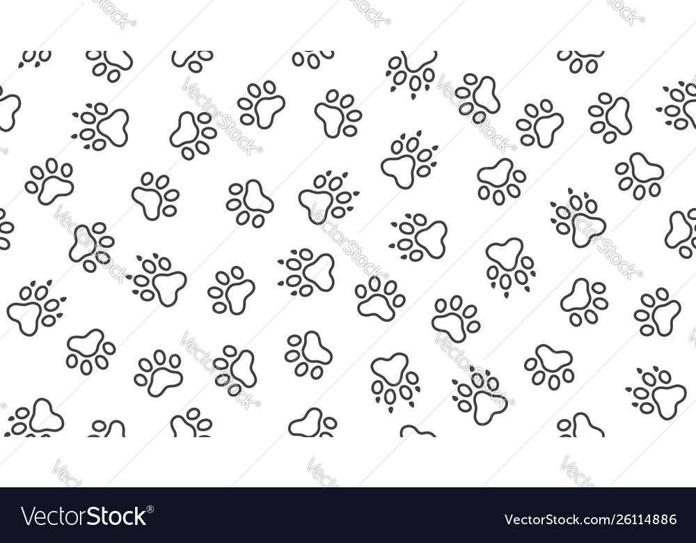 Animal tracks seamless pattern with flat