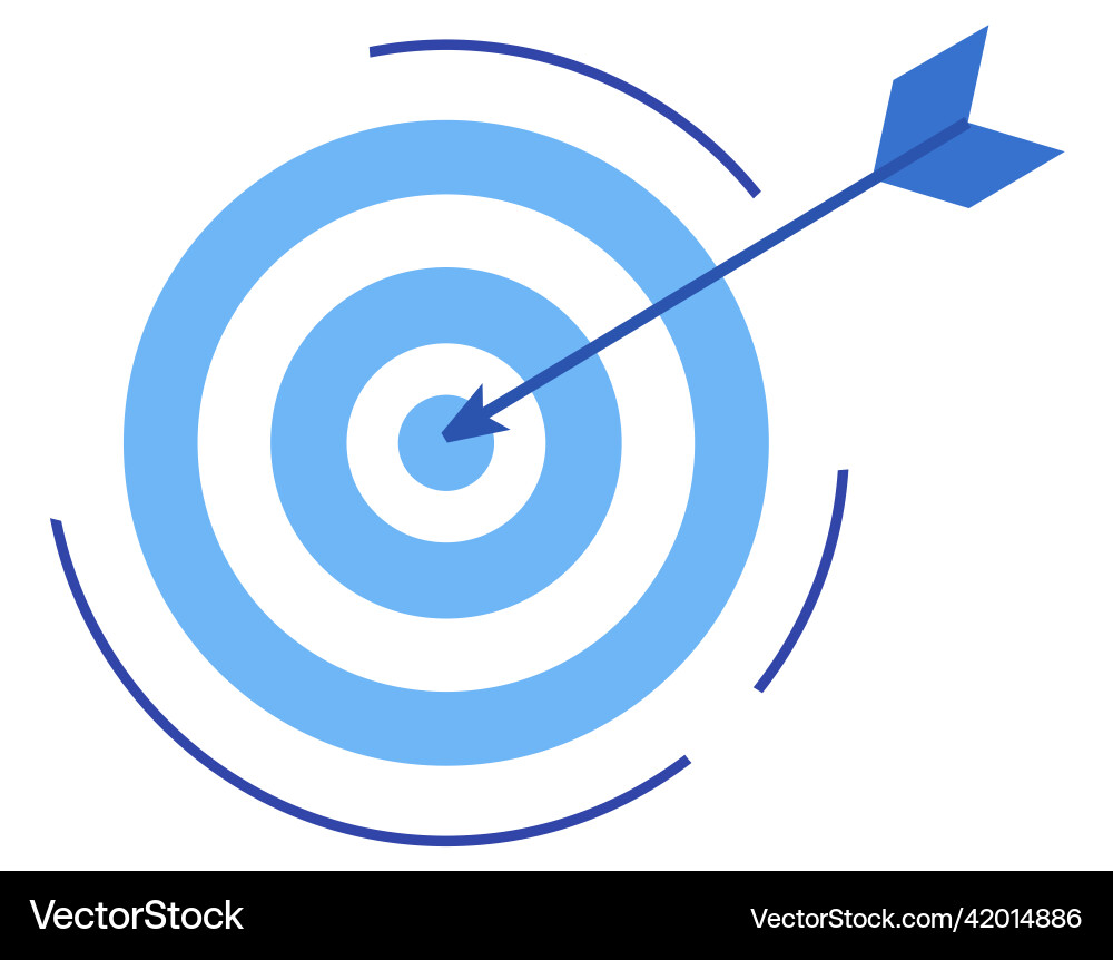 Arrow dart hitting target aim goal achievement Vector Image