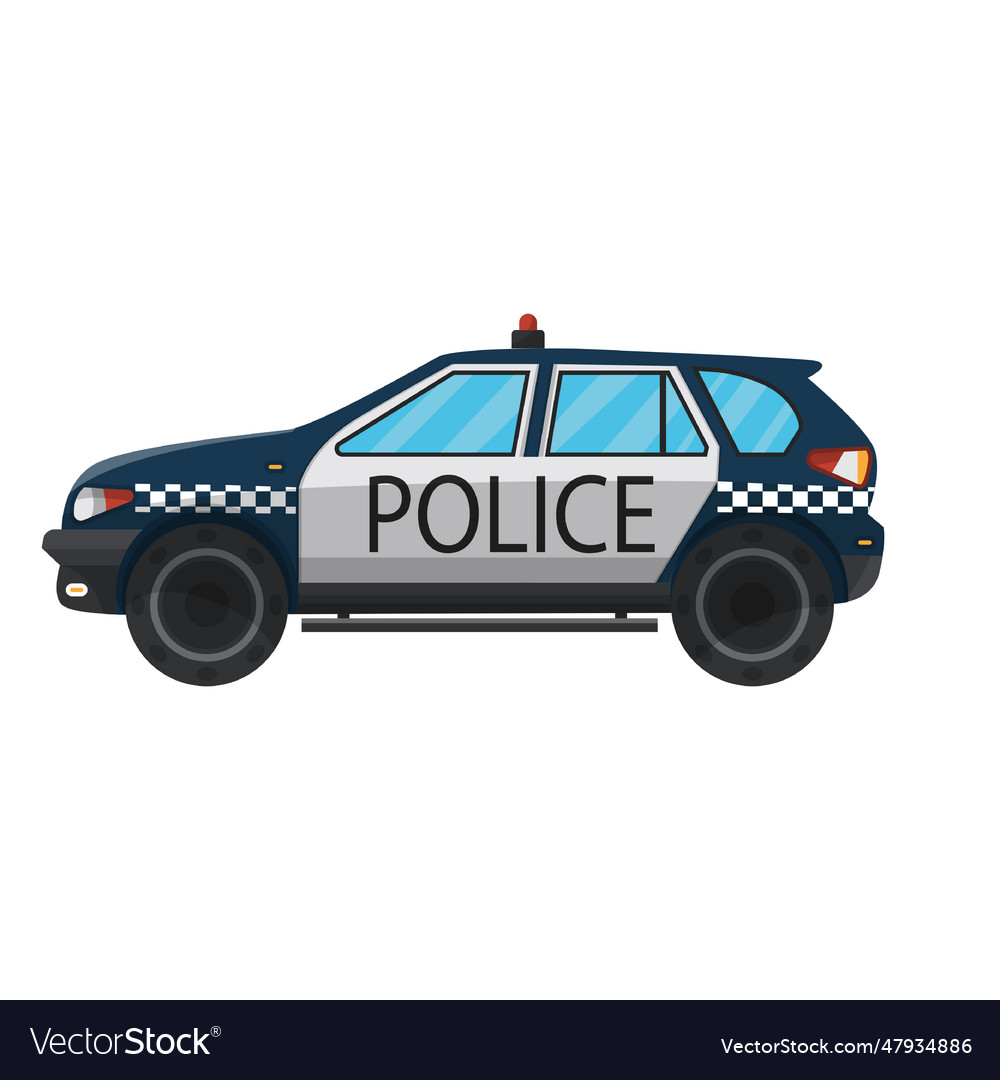 Car police bumper Royalty Free Vector Image - VectorStock