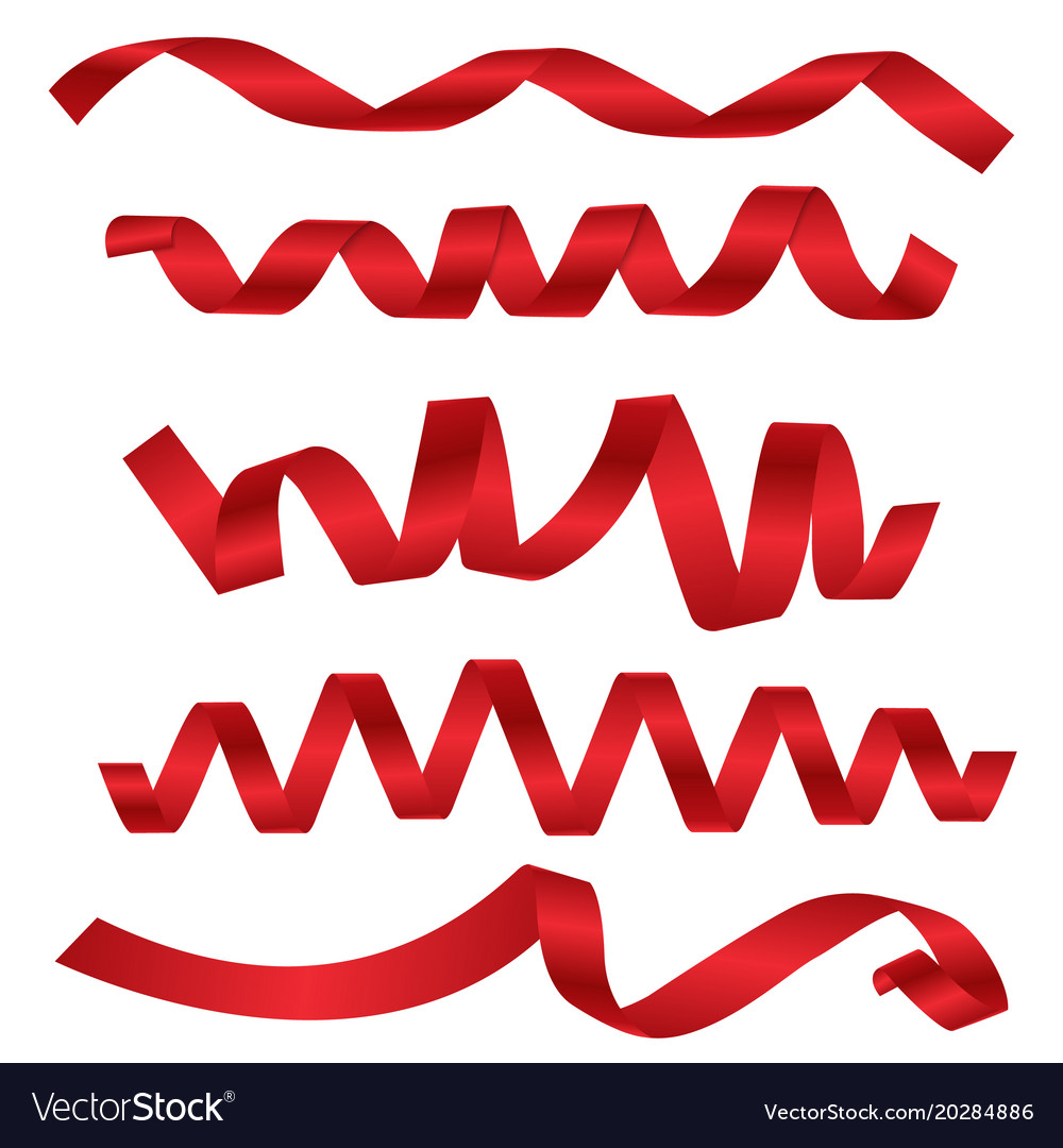 dynamic shapes of red ribbons for different design ribbons design