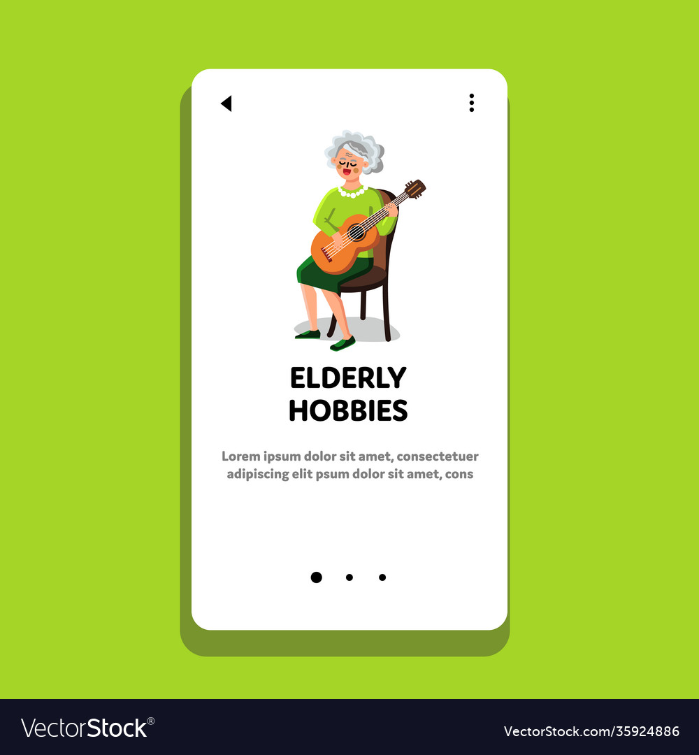 Elderly hobbies and activities of old woman vector image Elderly hobbies and activities of old woman