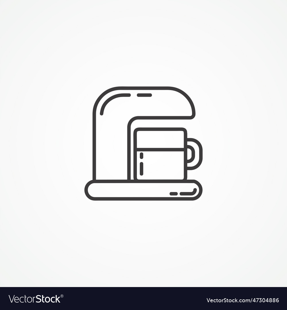 Espresso machine icon coffee machine thin line Vector Image