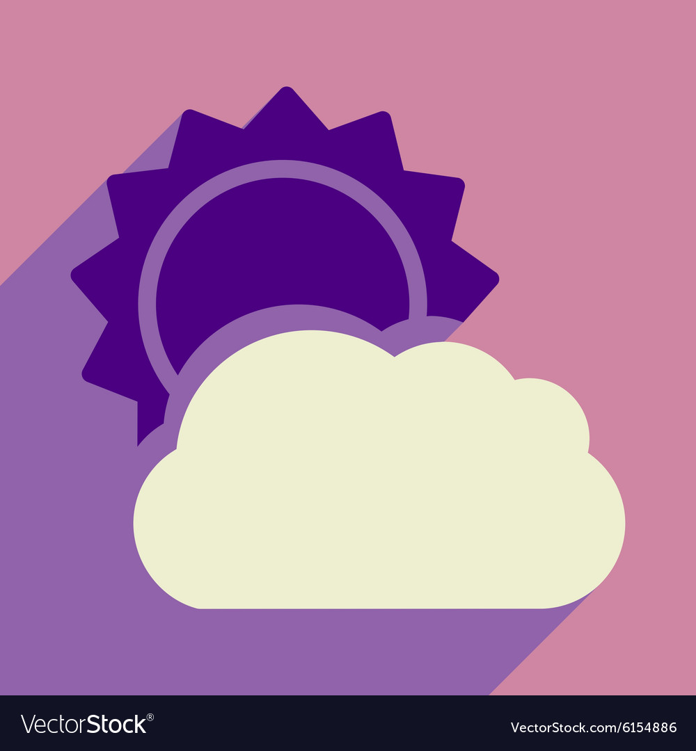Flat with shadow icon and mobile application sun