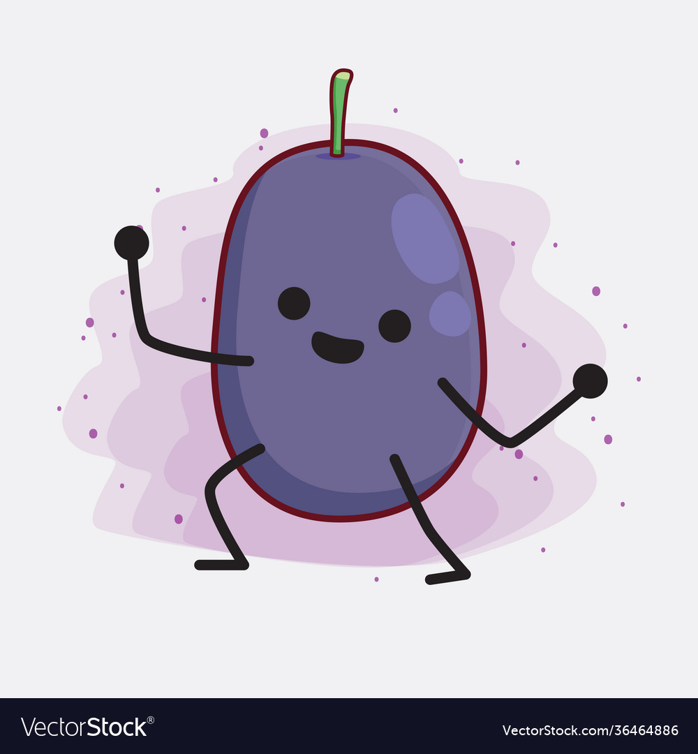 Java plum fruit cute character with simple face