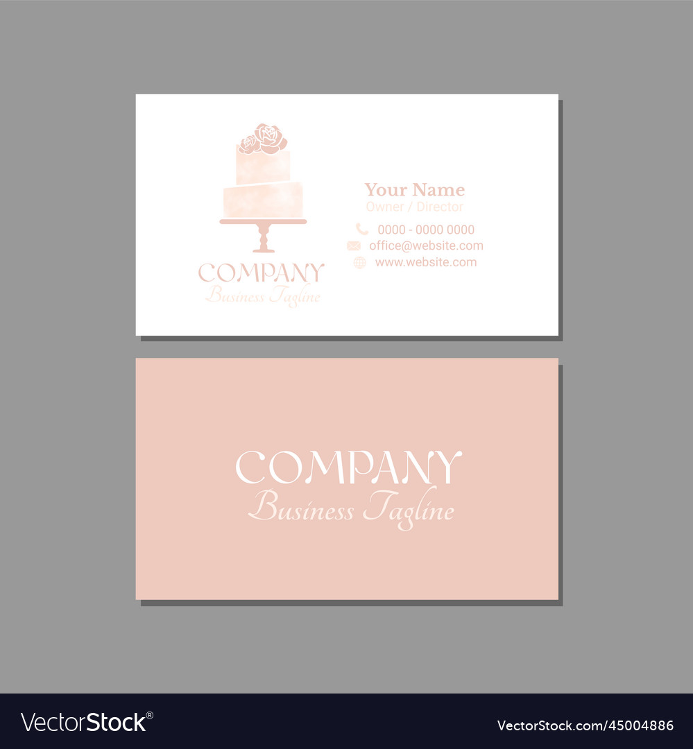 Light elegant cake business card design Royalty Free Vector