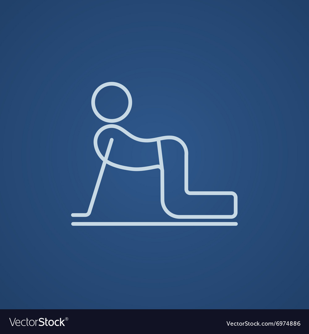 Man practicing yoga line icon