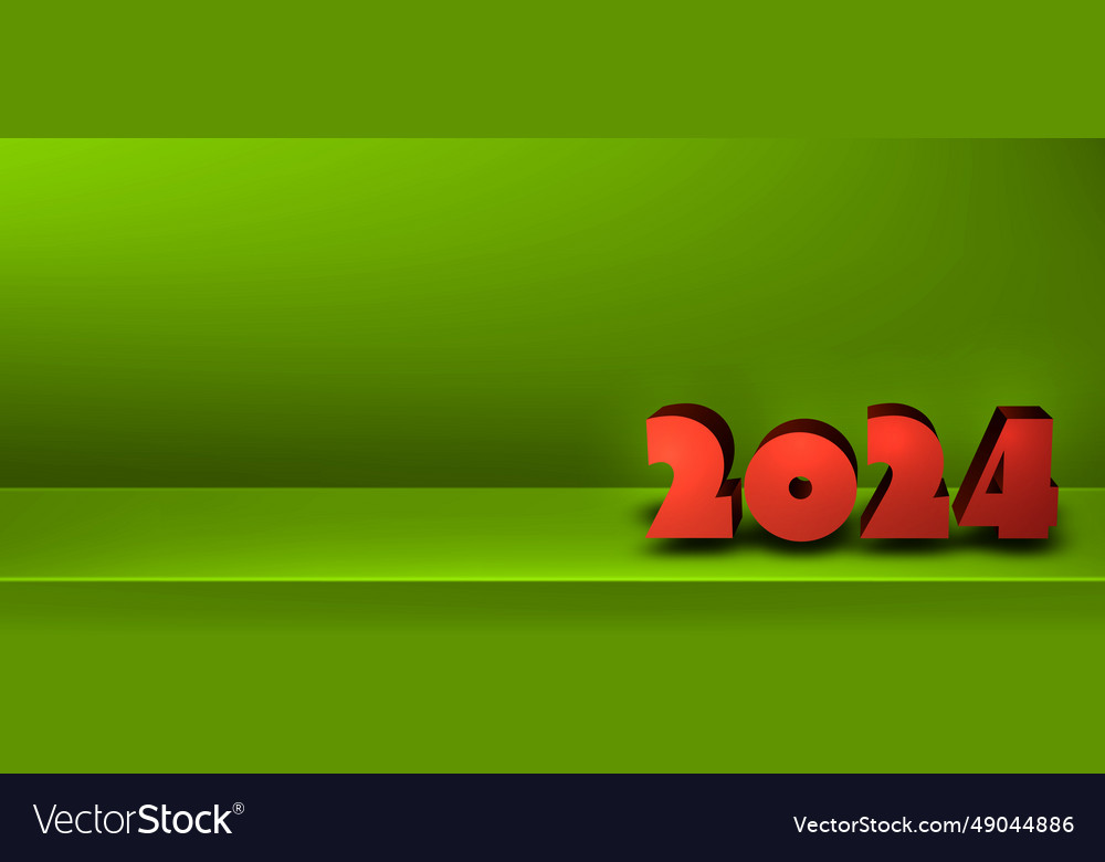 New year 2024 red 3d numbers for calendar header vector image New year 2024 red 3d numbers for calendar header