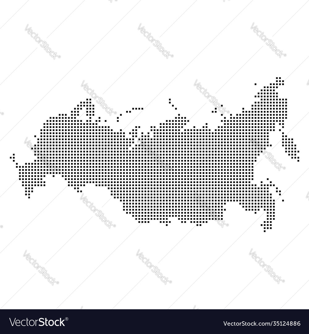 Pixel mosaic map russia kingdom halftone